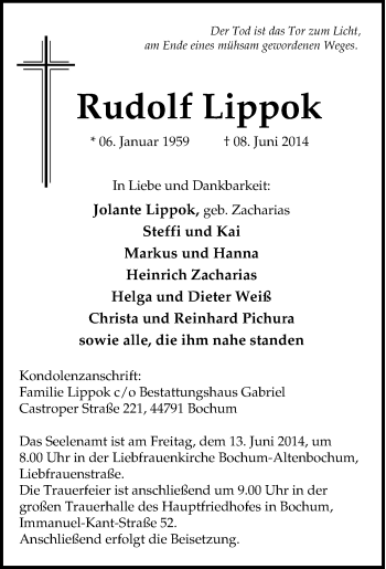 Traueranzeige von Rudolf Lippok von Tageszeitung