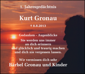 Traueranzeige von Kurt Gronau von Tageszeitung