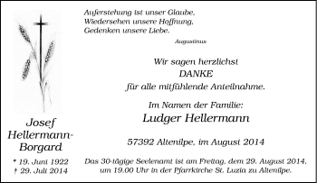 Traueranzeige von Ludger Hellermann von Tageszeitung