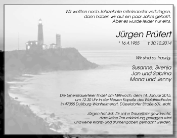 Traueranzeige von Jürgen Prüfert von Tageszeitung