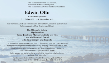 Traueranzeige von Edwin Otto von Tageszeitung