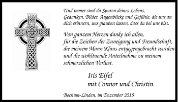 Traueranzeige von Klaus Eifel von Tageszeitung