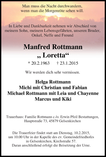 Traueranzeige von Manfred Rottmann von Tageszeitung