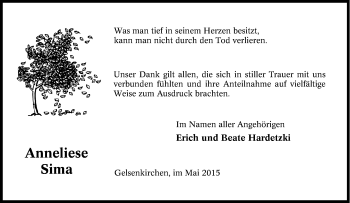 Traueranzeige von Anneliese Sima von Tageszeitung