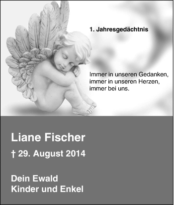 Traueranzeige von Liane Fischer von Tageszeitung