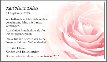 Traueranzeige von Karl Heinz Ehlers von Tageszeitung
