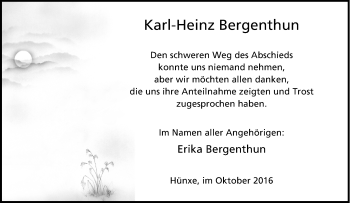 Traueranzeige von Karl-Heinz Bergenthun von Tageszeitung