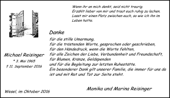 Traueranzeige von Michael Reisinger von Tageszeitung