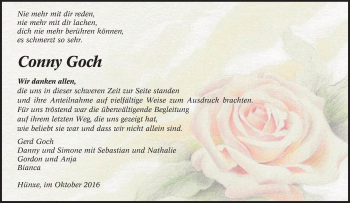 Traueranzeige von Conny Goch von Tageszeitung