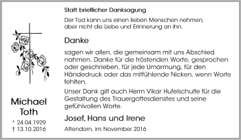 Traueranzeige von Michael Toth von Tageszeitung