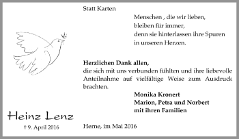 Traueranzeige von Heinz Lenz von Tageszeitung