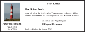 Traueranzeige von Peter Heckmann von Tageszeitung