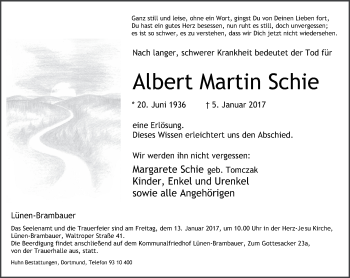 Traueranzeige von Albert Martin Schie von 6760