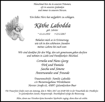 Traueranzeige von Käthe Labodda von Tageszeitung
