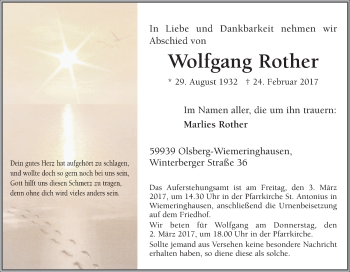 Traueranzeige von Wolfgang Rother von Tageszeitung